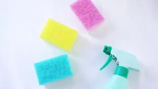 掃除用スポンジと洗剤